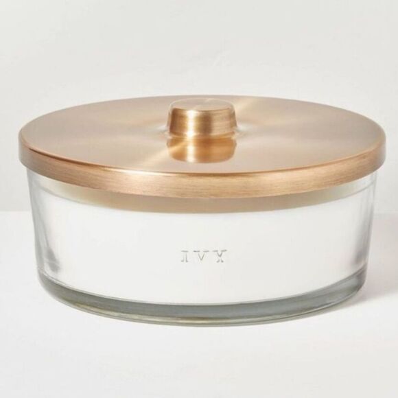 Hearth & Hand Wick Clear Glass Ivy Knob-Lid Jar Candle 28oz - Hearth & H… - Picture 5 of 5